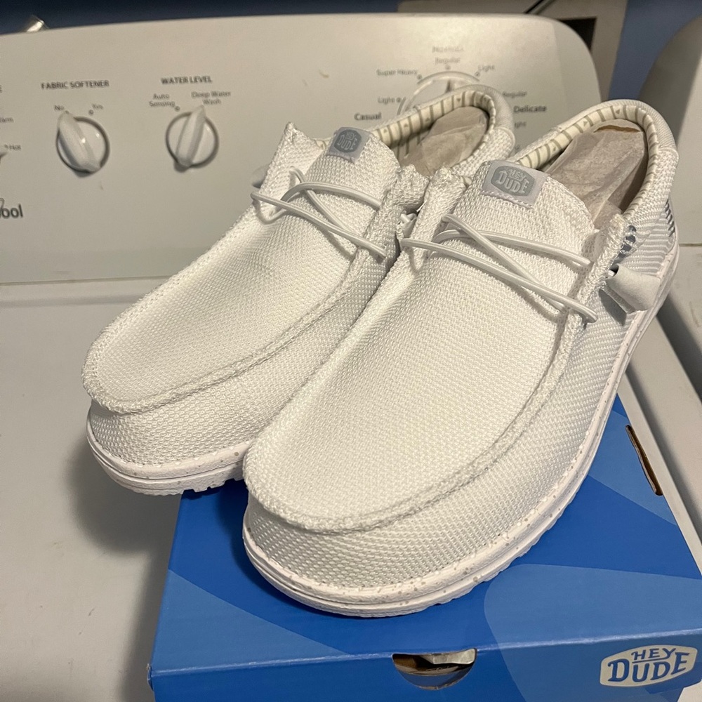 Hey Dude Men's White Slip-On Loafers